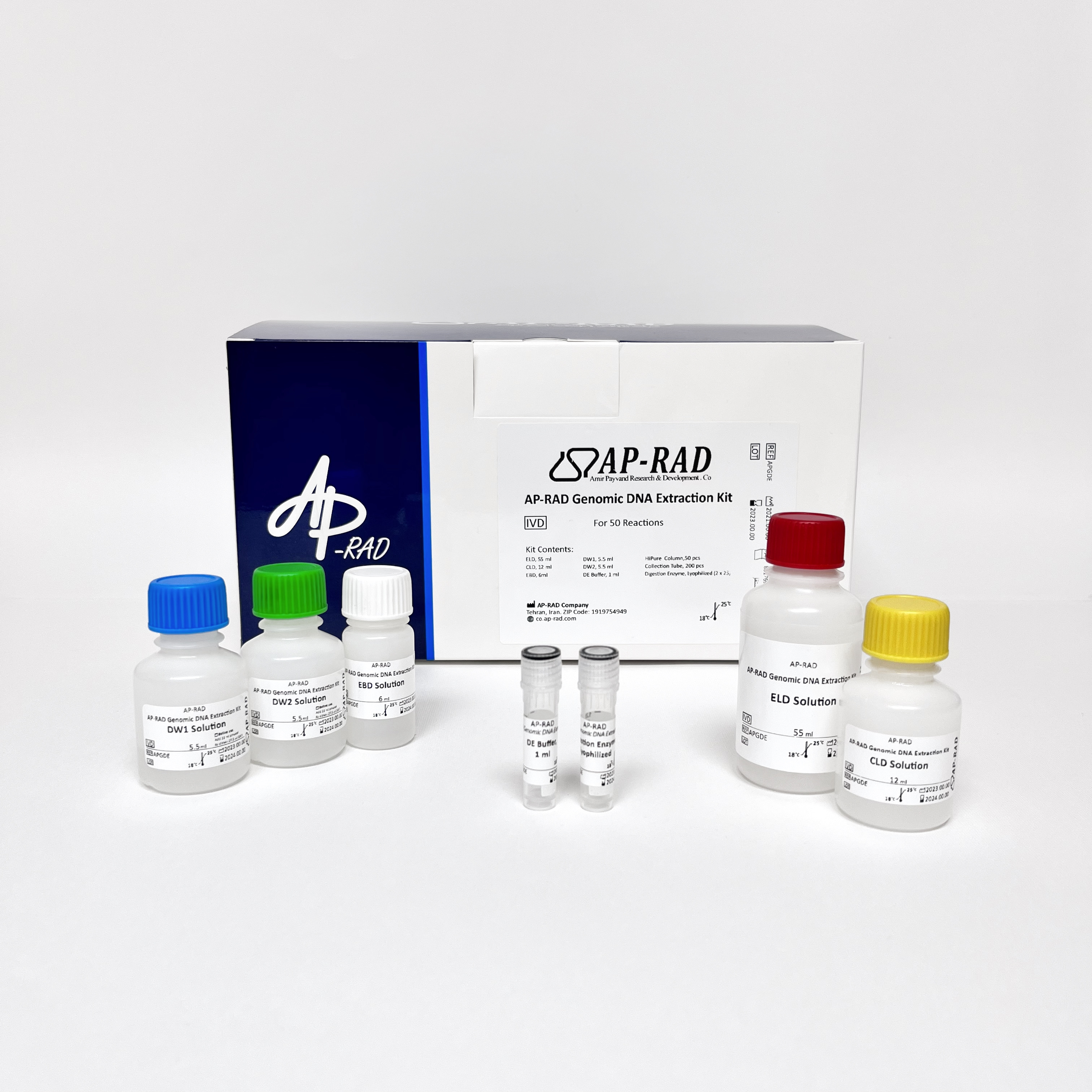 کیت استخراج DNA ژنومیک 50 تستی - AP-RAD Genomic DNA Extraction Kit - AP-RAD - کیت - سلولی و مولکولی - پژوهش و توسعه امیر پیوند